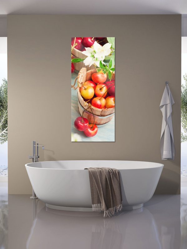 Bucket of cherries, Glasbild Panorama Jetzt online – Bild 4