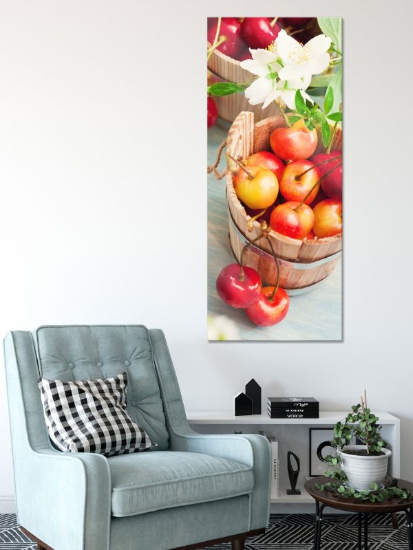 Bucket of cherries, Glasbild Panorama Jetzt online – Bild 2